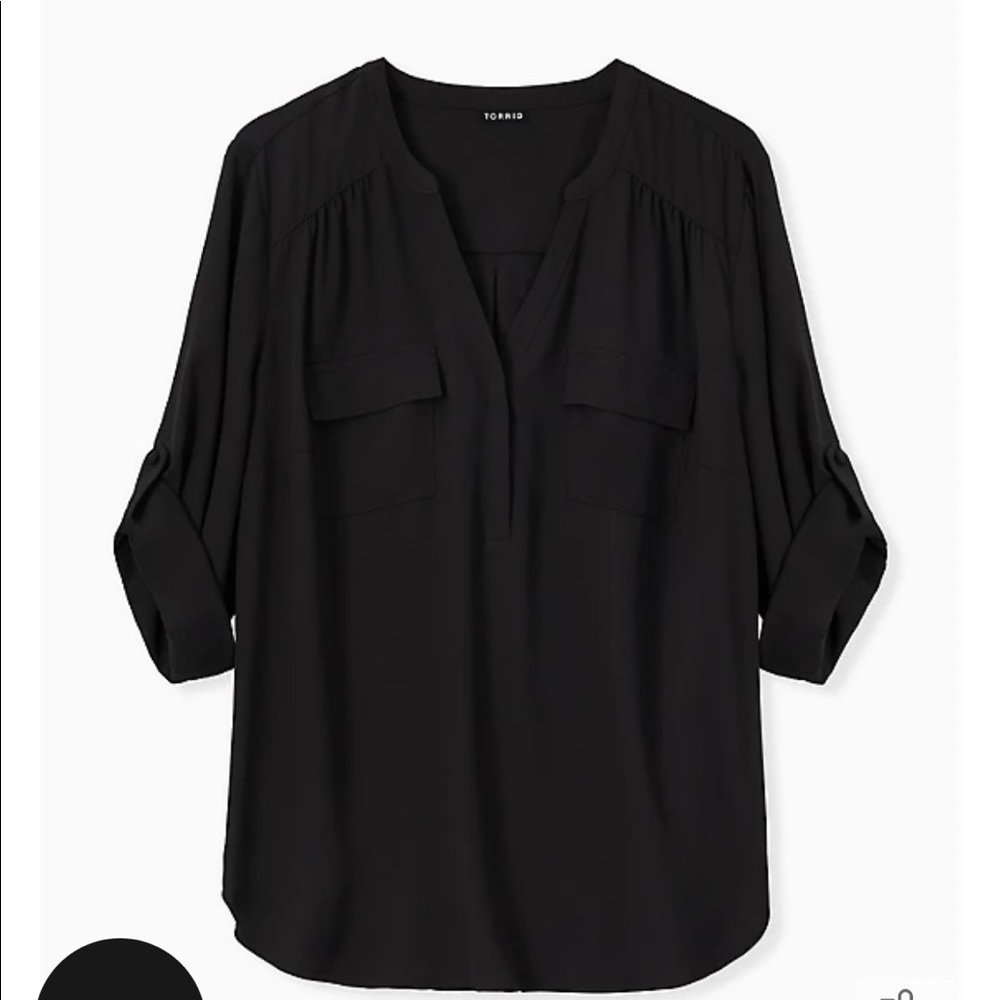 Torrid Harper Black Georgette Pullover Blouse